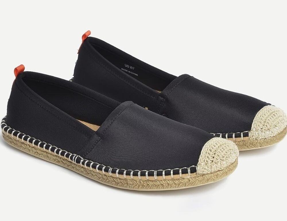 Sea Star Beachwear Black Beachcomer Espadrille Flats, Size 11 M